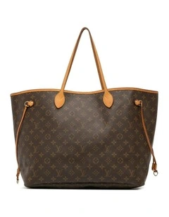 Louis Vuitton Printed Tote Bag Pre-Loved in Brown