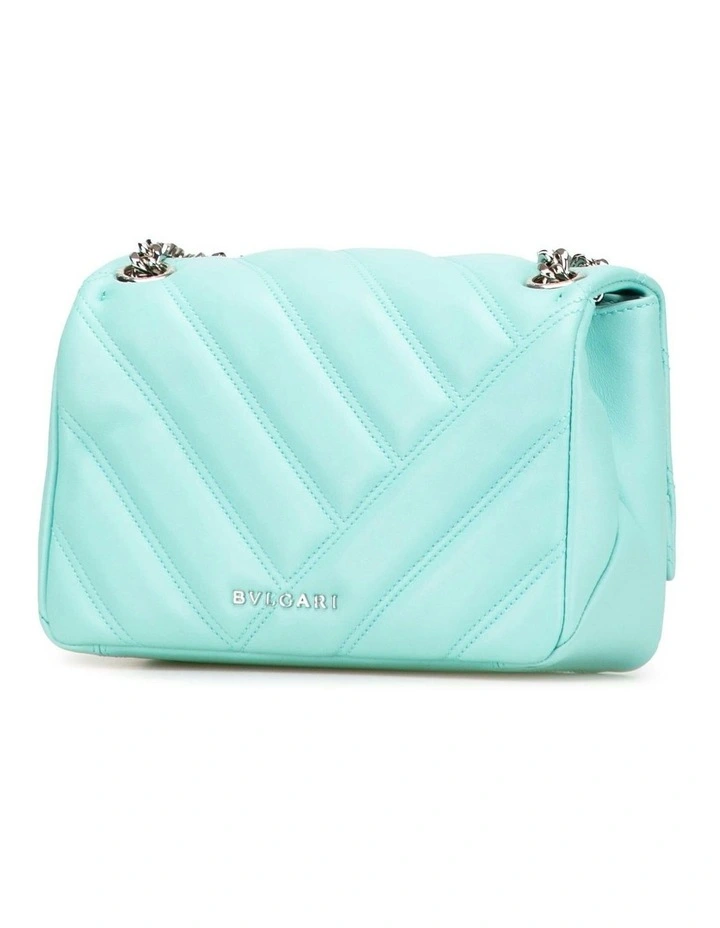 Bvlgari Quilted Leather Shoulder Bag Pre-Loved in Blue image 2