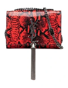 Saint Laurent Chain Shoulder Bag in Red