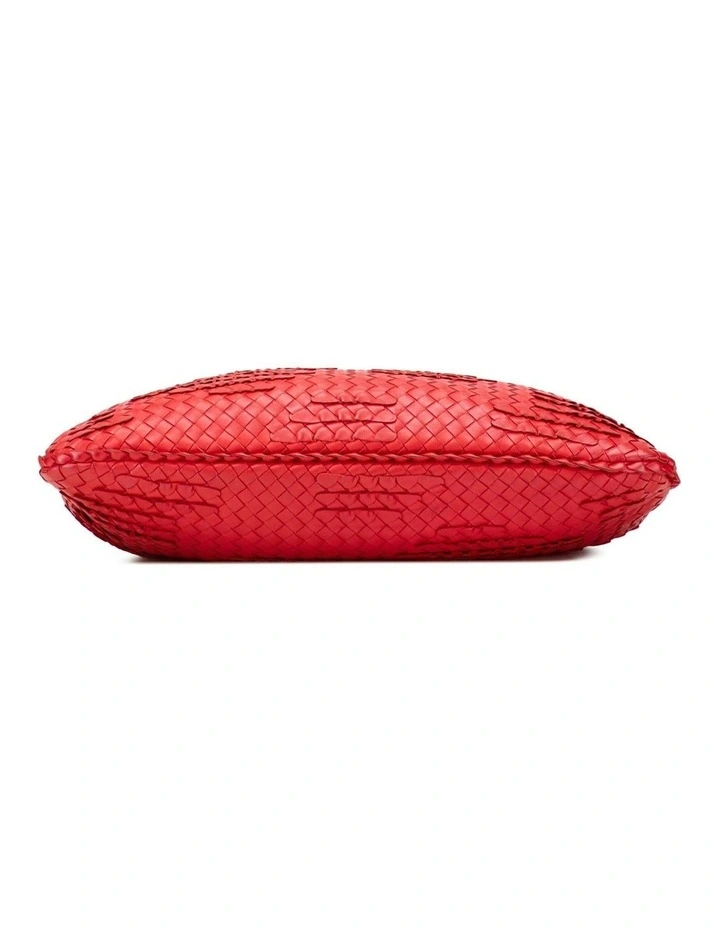 Bottega Veneta Woven Leather Shoulder Bag Pre-Loved in Red image 3