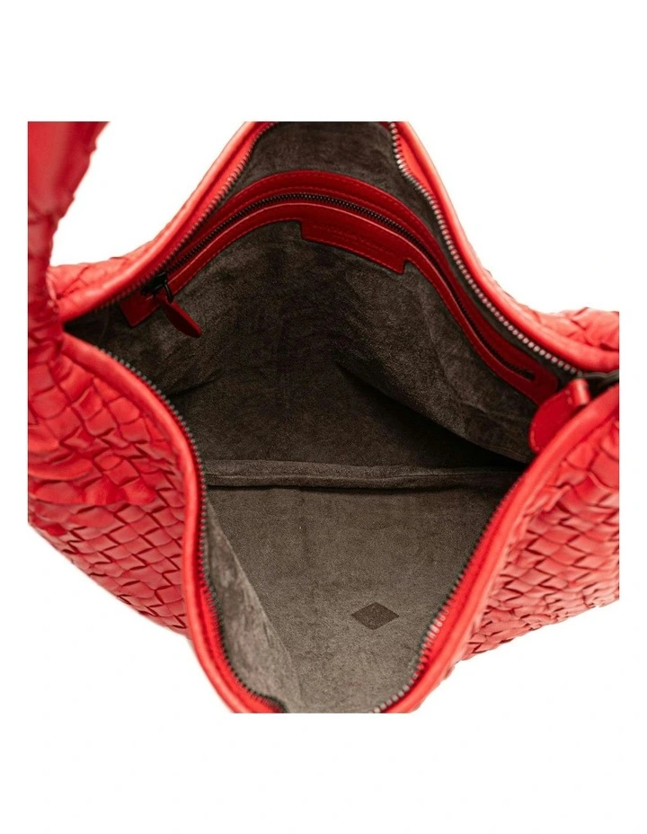 Bottega Veneta Woven Leather Shoulder Bag Pre-Loved in Red image 4