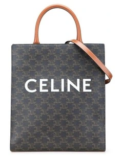 Celine Stylish Coated Canvas Tote Bag in Grey