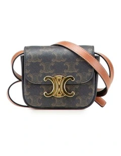 Celine Elegant Printed Leather Crossbody Bag Pre-Loved in Brown