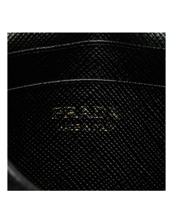Prada Compact Wallet With Chain Strap in Black image 5