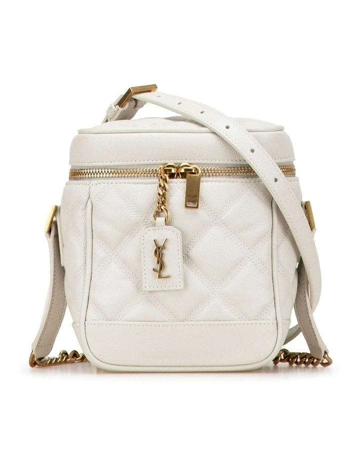 Saint Laurent Quilted Leather Vanity Bag Pre-Loved in White image 1