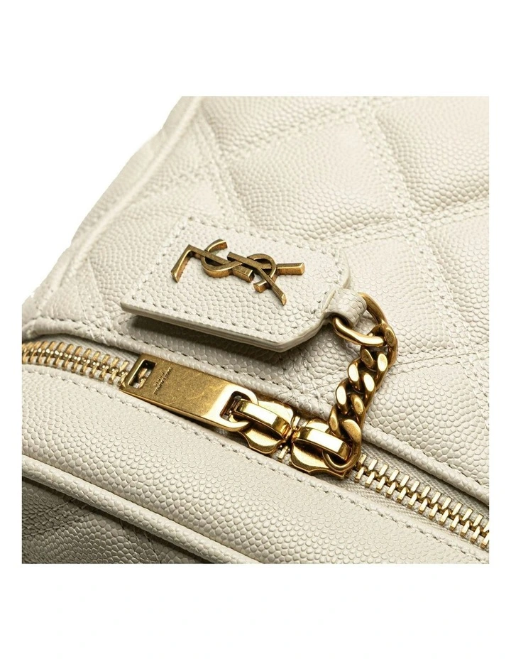 Saint Laurent Quilted Leather Vanity Bag Pre-Loved in White image 7