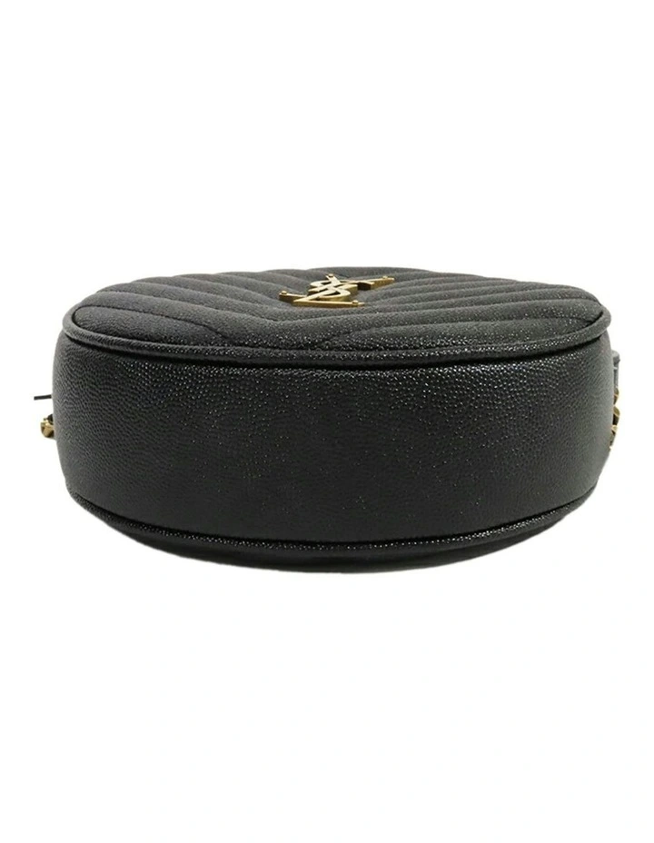 Saint Laurent Round Leather Shoulder Bag Pre-Loved in Black image 3
