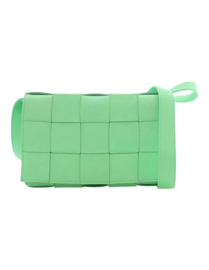 Woven Leather Cassette ABN 30 617 598 651 Bag in Green image 1