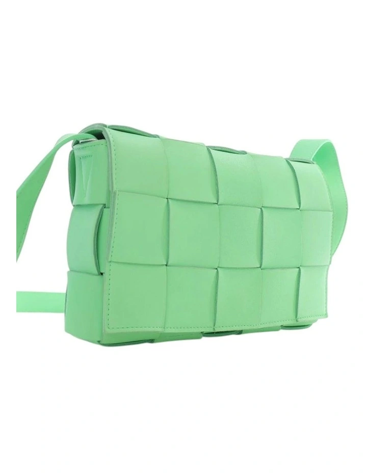 Woven Leather Cassette ABN 30 617 598 651 Bag in Green image 2