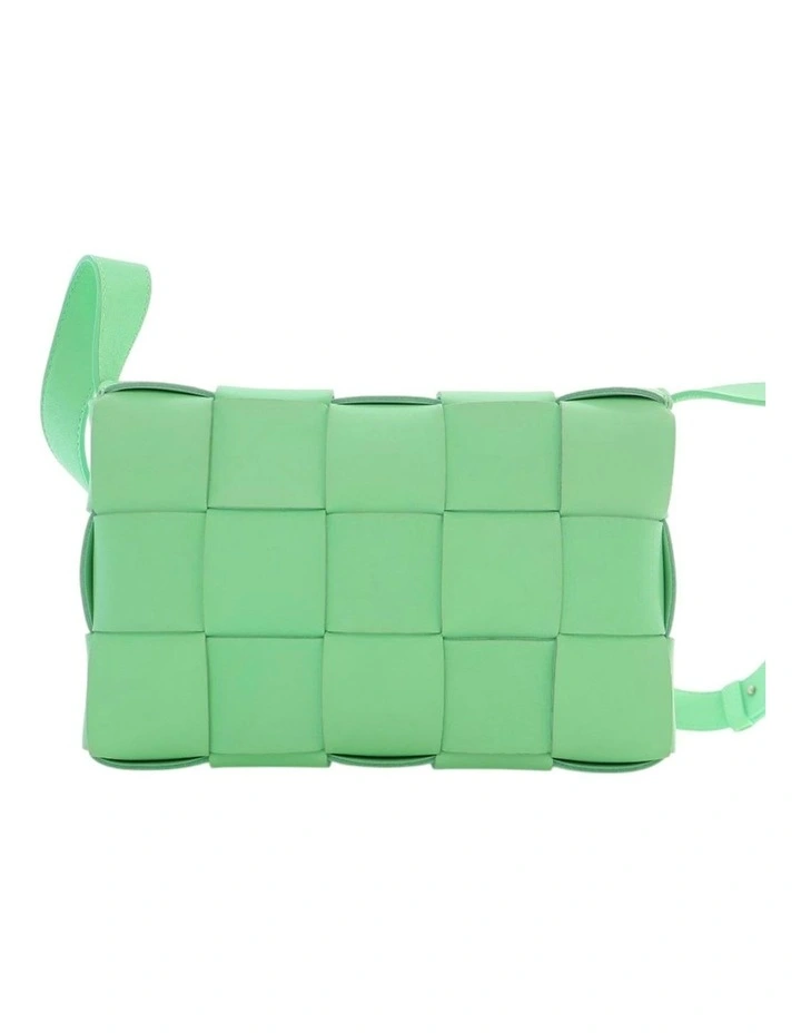 Woven Leather Cassette ABN 30 617 598 651 Bag in Green image 3