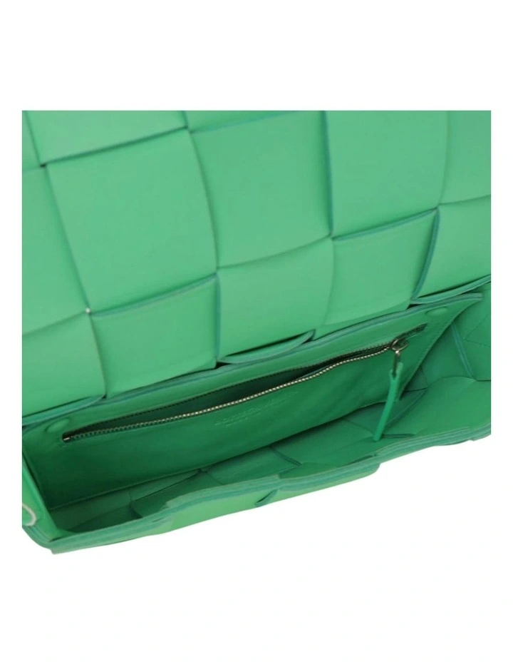 Woven Leather Cassette ABN 30 617 598 651 Bag in Green image 5