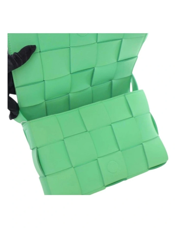 Woven Leather Cassette ABN 30 617 598 651 Bag in Green image 6