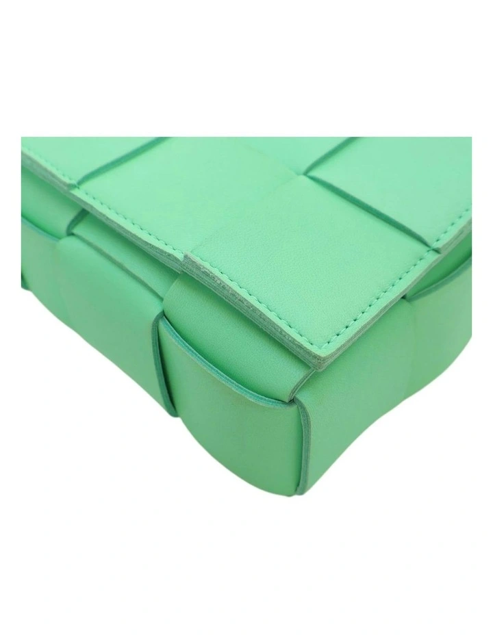 Woven Leather Cassette ABN 30 617 598 651 Bag in Green image 7