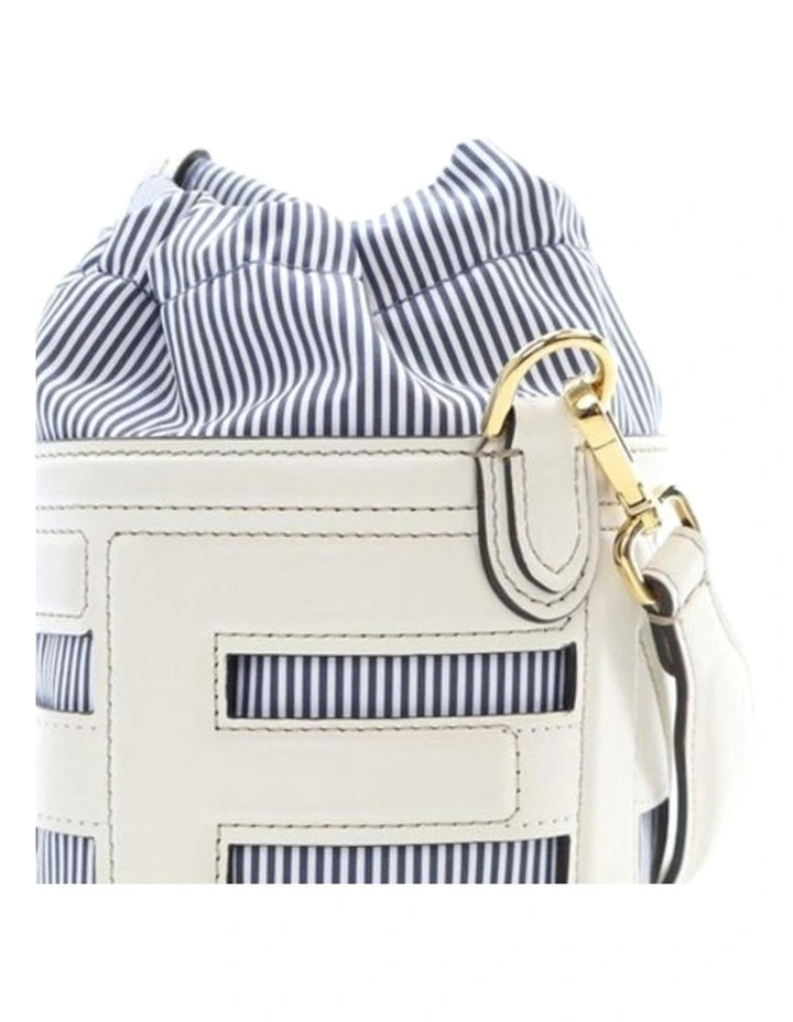 Striped ABN 30 617 598 651 Bucket Bag in White image 7