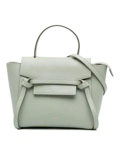 Refined Grained Leather Handbag With Top Handle (Fashion Group ABN 30 617 598 651) in Green