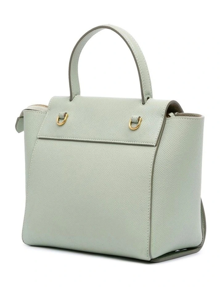 Refined Grained Leather Handbag With Top Handle (Fashion Group ABN 30 617 598 651) in Green image 2