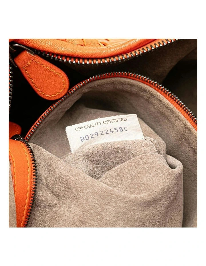 Woven Leather ABN 30 617 598 651 Handbag in Orange image 6