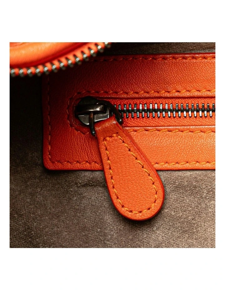 Woven Leather ABN 30 617 598 651 Handbag in Orange image 7