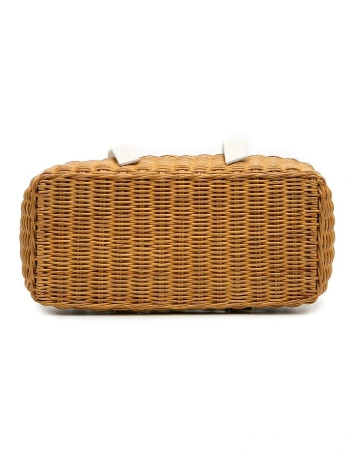 Woven Base Leather Handbag (Fashion Group ABN 30 617 598 651) in White image 3