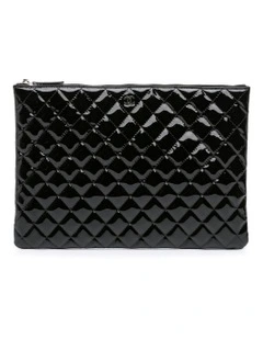 Quilted Leather Pouch (Fashion Group ABN 30 617 598 651) in Black