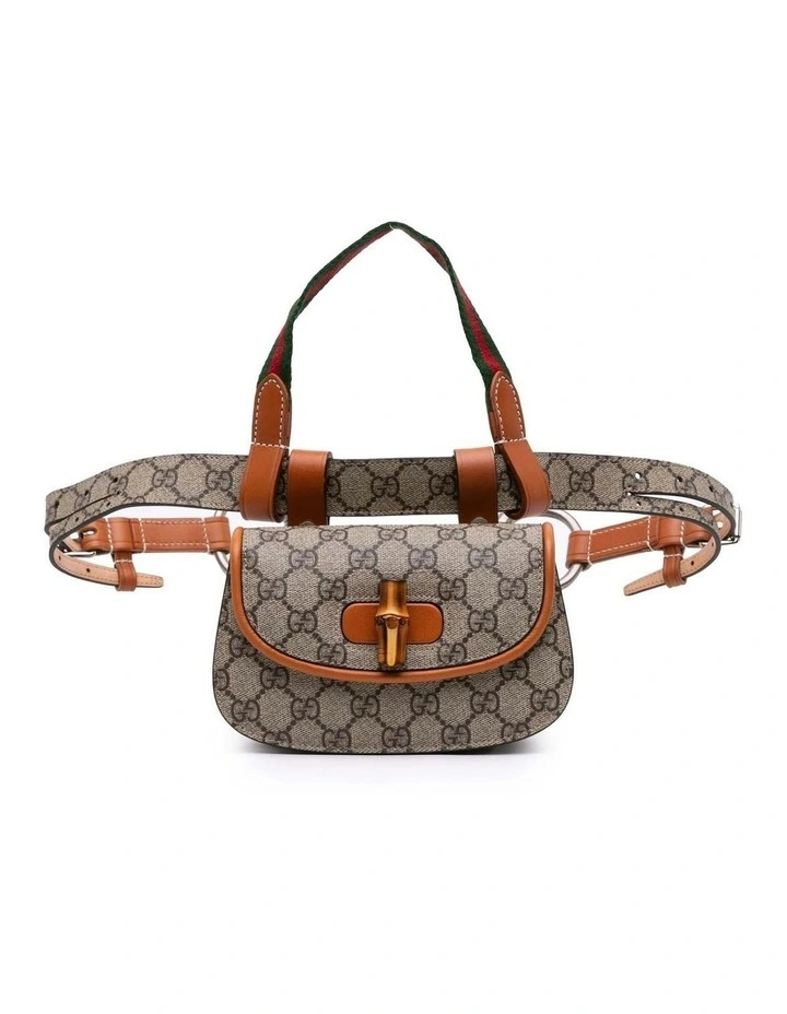 Elegant Small Belt Bag With Signature Pattern (Fashion Group ABN 30 617 598 651) in Brown image 1