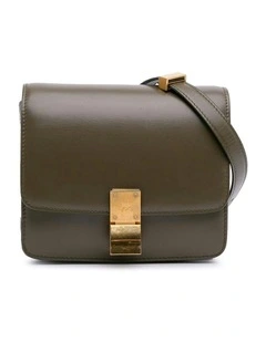 Structured Leather Shoulder Bag With Adjustable Strap (Fashion Group ABN 30 617 598 651) in Brown