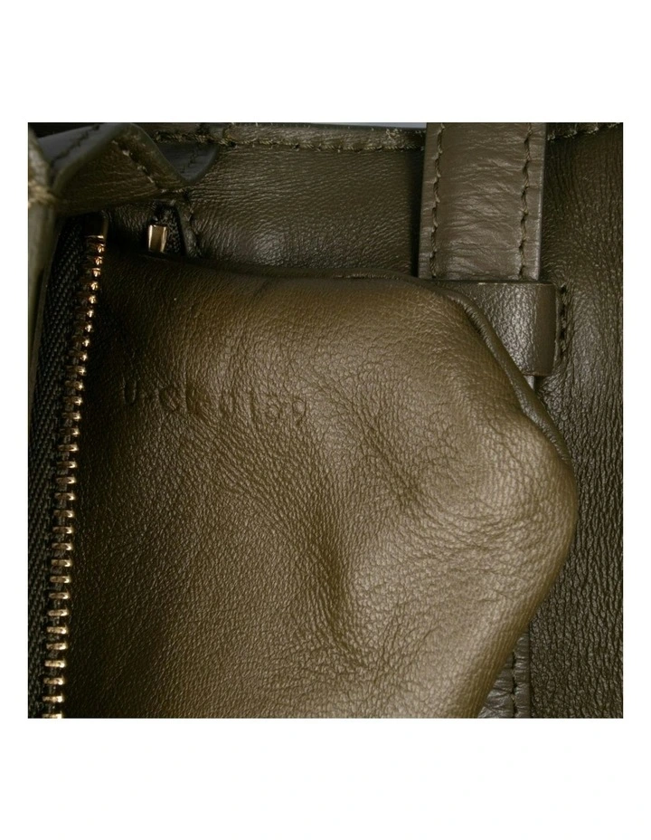 Structured Leather Shoulder Bag With Adjustable Strap (Fashion Group ABN 30 617 598 651) in Brown image 6