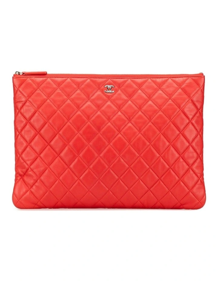 Quilted Leather Pouch (Fashion Group ABN 30 617 598 651) in Red image 1