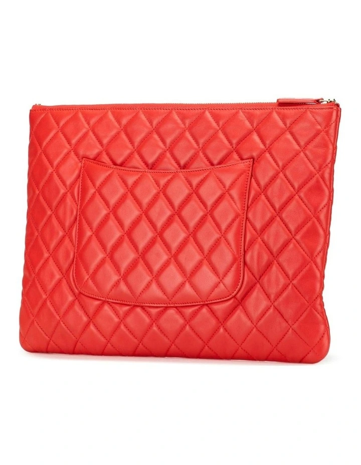 Quilted Leather Pouch (Fashion Group ABN 30 617 598 651) in Red image 2