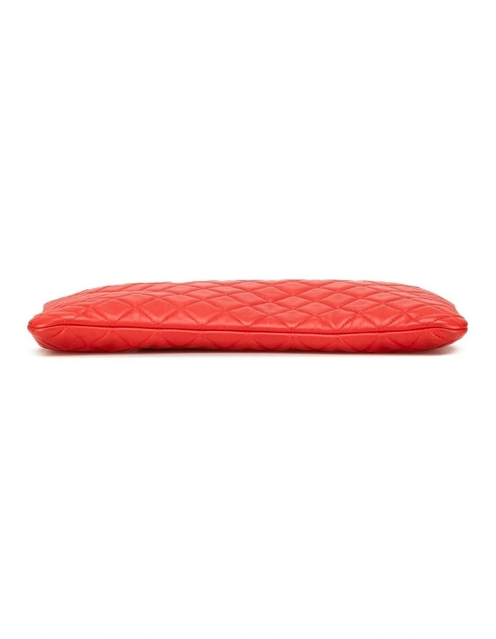 Quilted Leather Pouch (Fashion Group ABN 30 617 598 651) in Red image 3