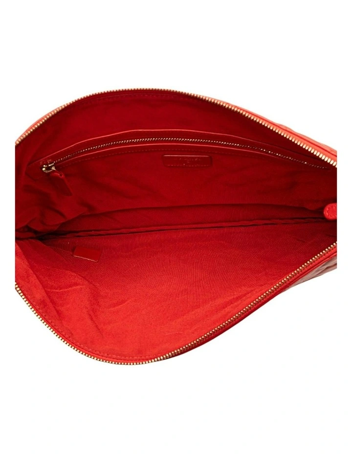 Quilted Leather Pouch (Fashion Group ABN 30 617 598 651) in Red image 4