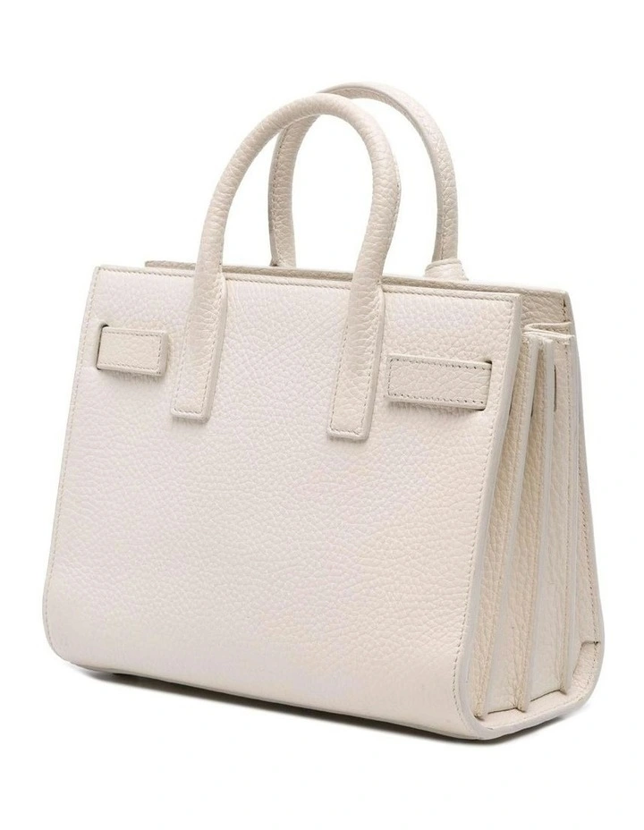 Saint Laurent Structured Leather Handbag Pre-Loved (Azura Fashion Group ABN 30 617 598 651) in White image 2