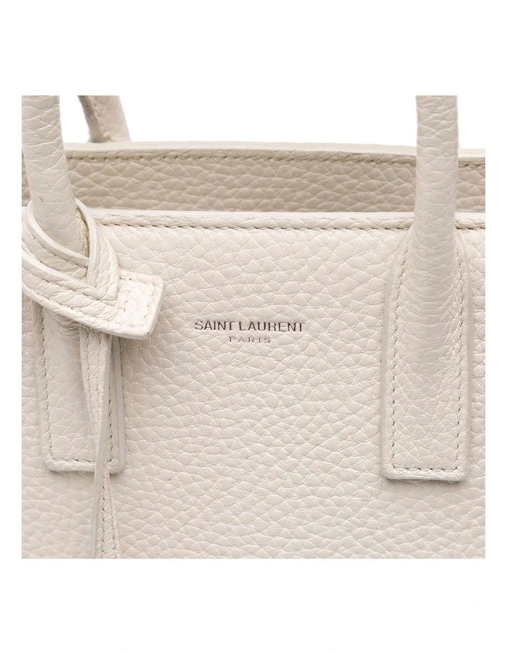 Saint Laurent Structured Leather Handbag Pre-Loved (Azura Fashion Group ABN 30 617 598 651) in White image 5