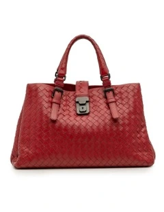 Bottega Veneta Woven Leather Top Handle Bag Pre-Loved (Azura Fashion Group ABN 30 617 598 651) in Red