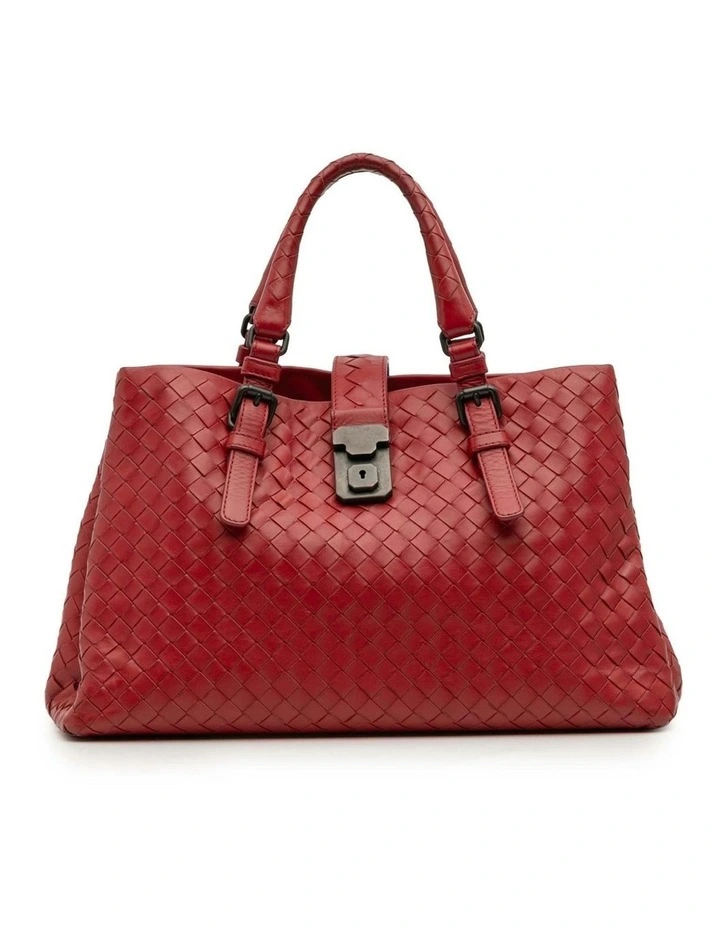 Bottega Veneta Woven Leather Top Handle Bag Pre-Loved (Azura Fashion Group ABN 30 617 598 651) in Red image 1