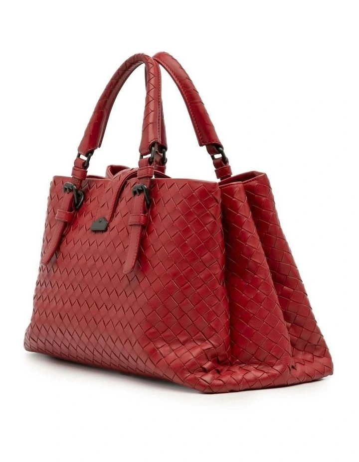 Bottega Veneta Woven Leather Top Handle Bag Pre-Loved (Azura Fashion Group ABN 30 617 598 651) in Red image 2