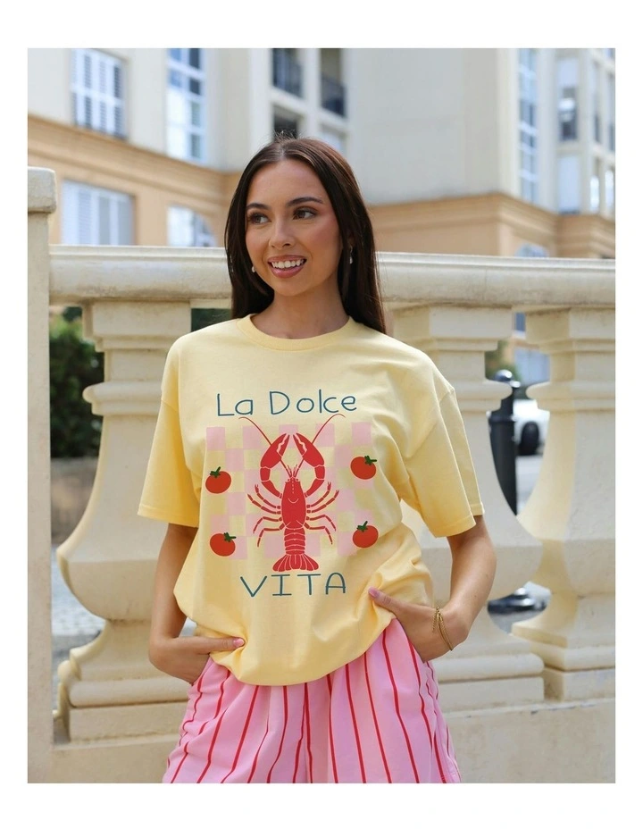 La Dolce Vita Tee in Yellow image 4
