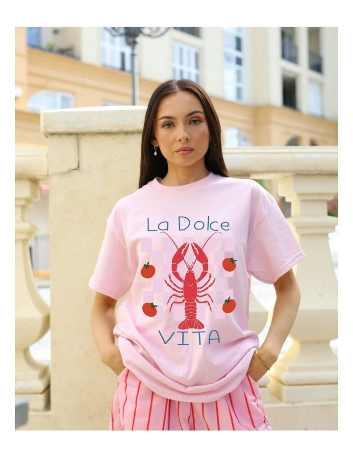 La Dolce Vita Tee in Pink image 4