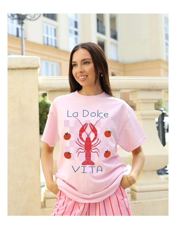 La Dolce Vita Tee in Pink image 5