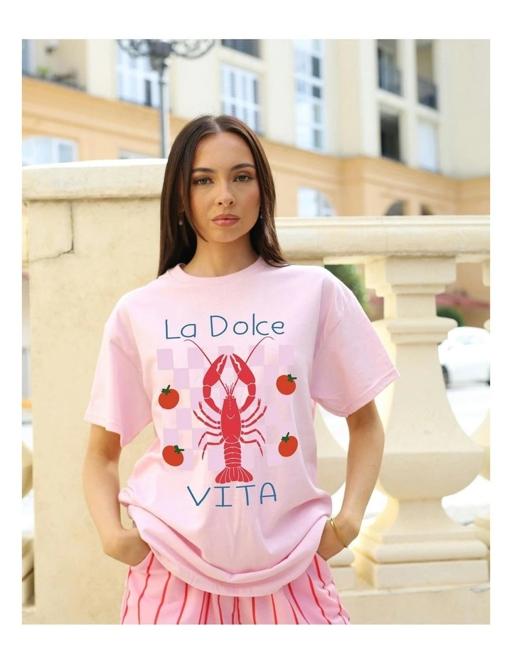 La Dolce Vita Tee in Pink image 6