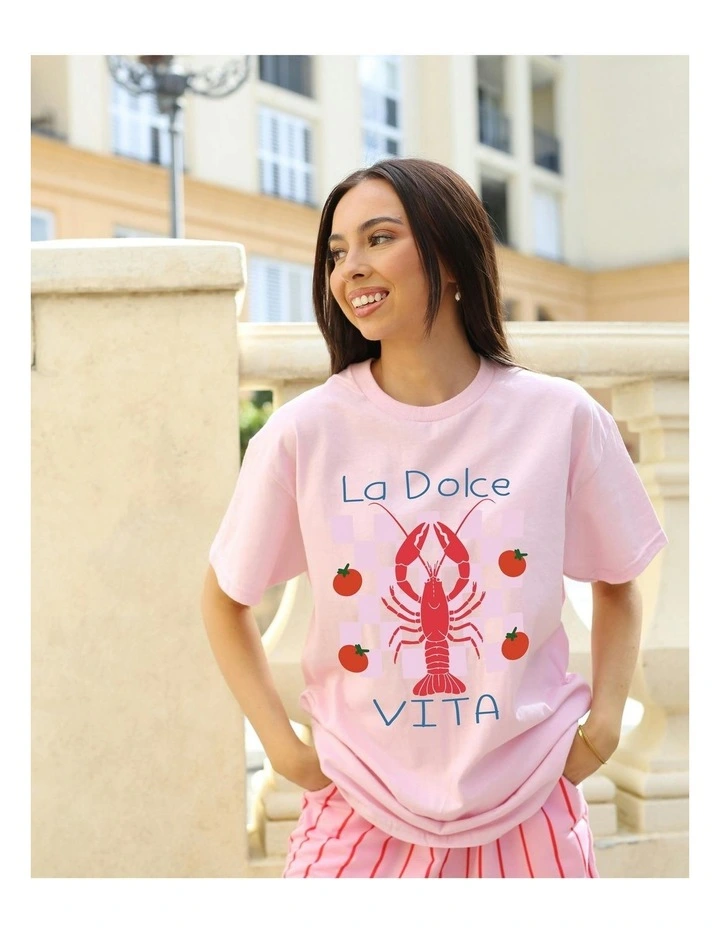 La Dolce Vita Tee in Pink image 7