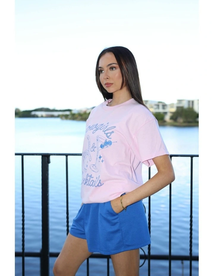Cowgirls & Cocktails Tee in Pink image 6