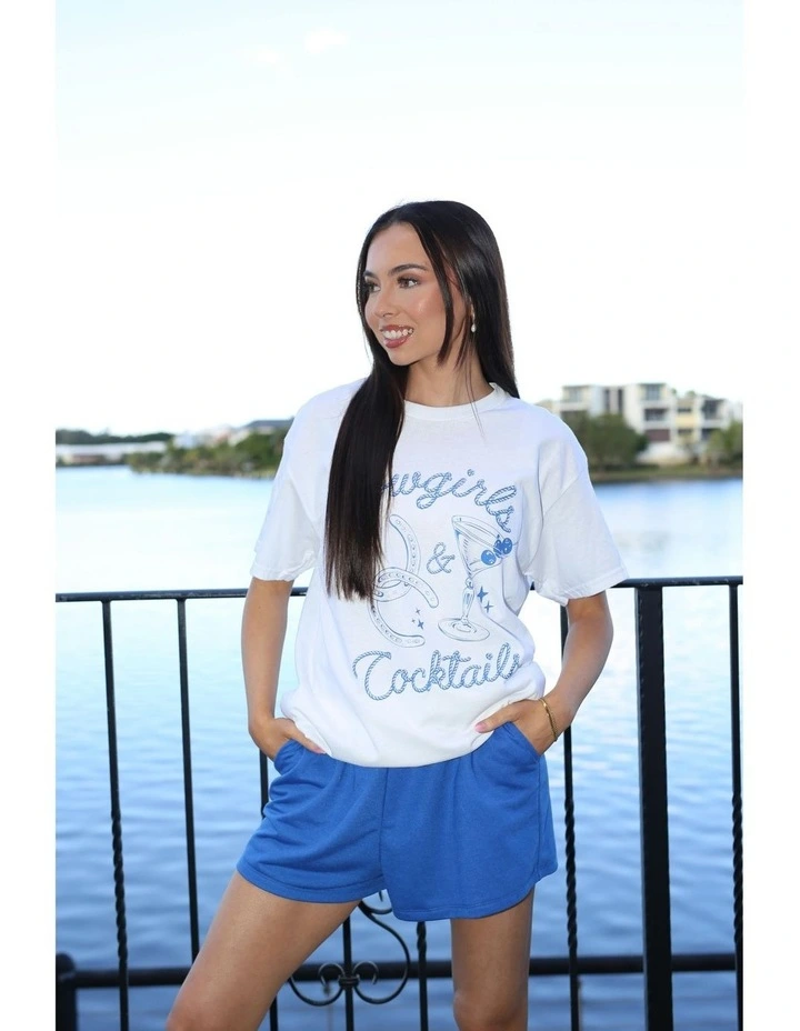 Cowgirls & Cocktails Tee in White image 7