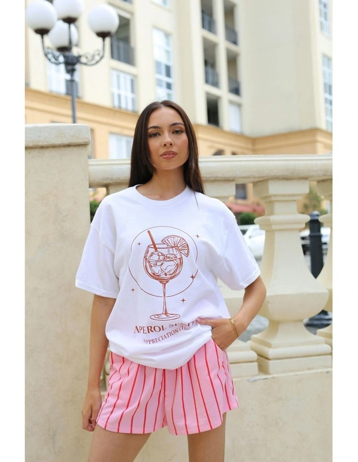 Aperol Spritz Tee in White image 7