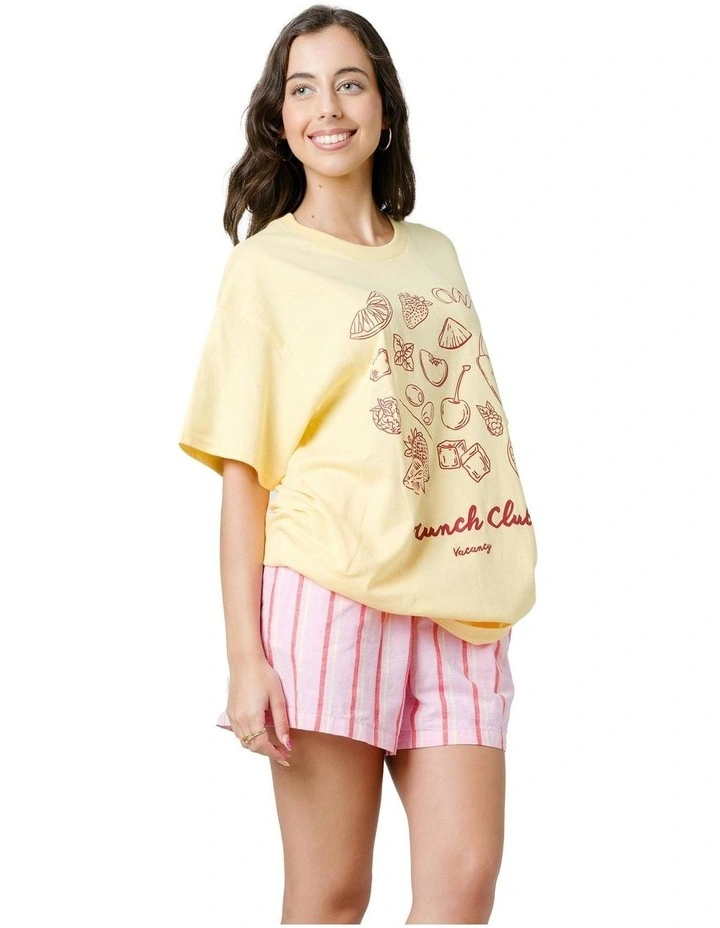 Brunch Club Tee in Yellow image 3