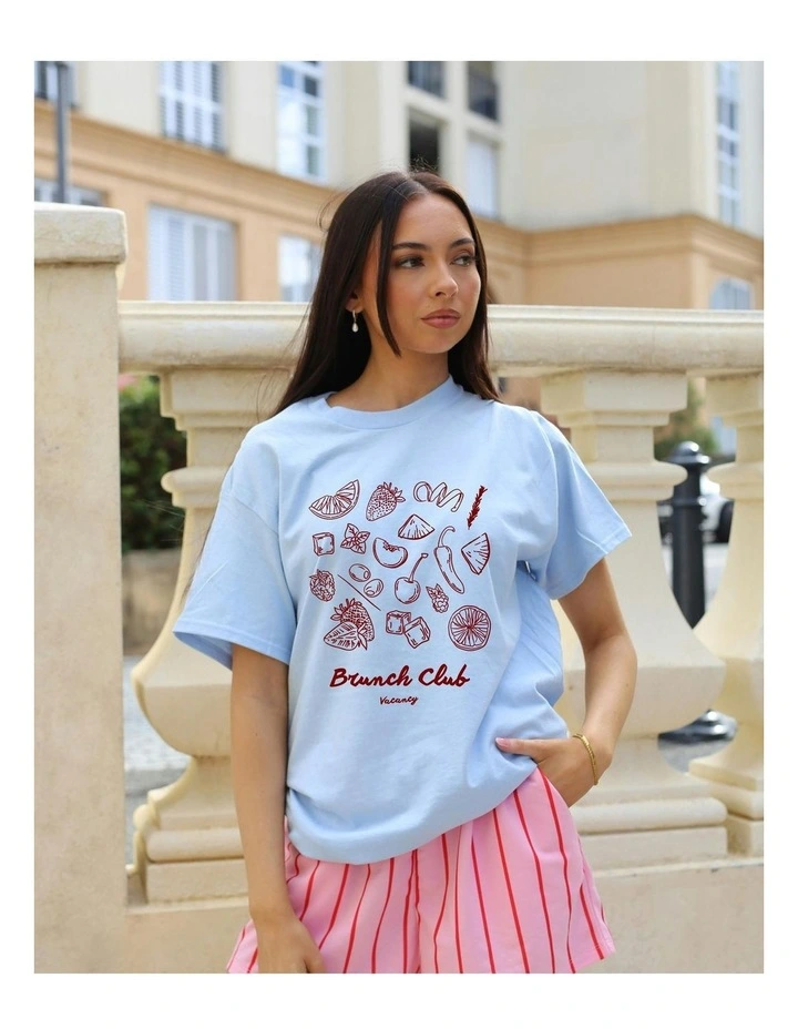 Brunch Club Tee in Blue image 4