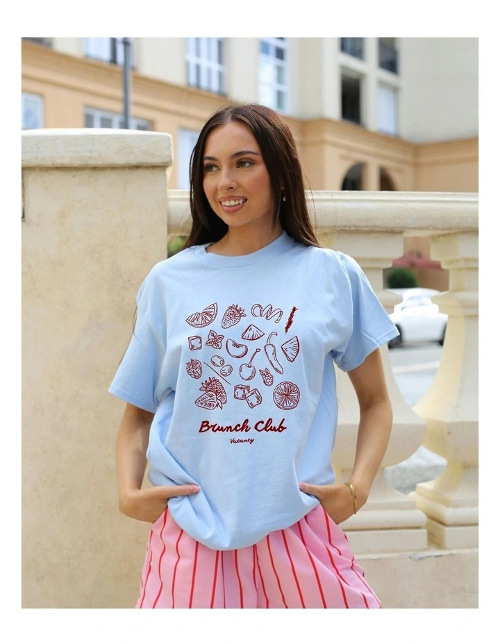 Brunch Club Tee in Blue image 6