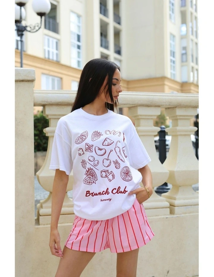 Brunch Club Tee in White image 6