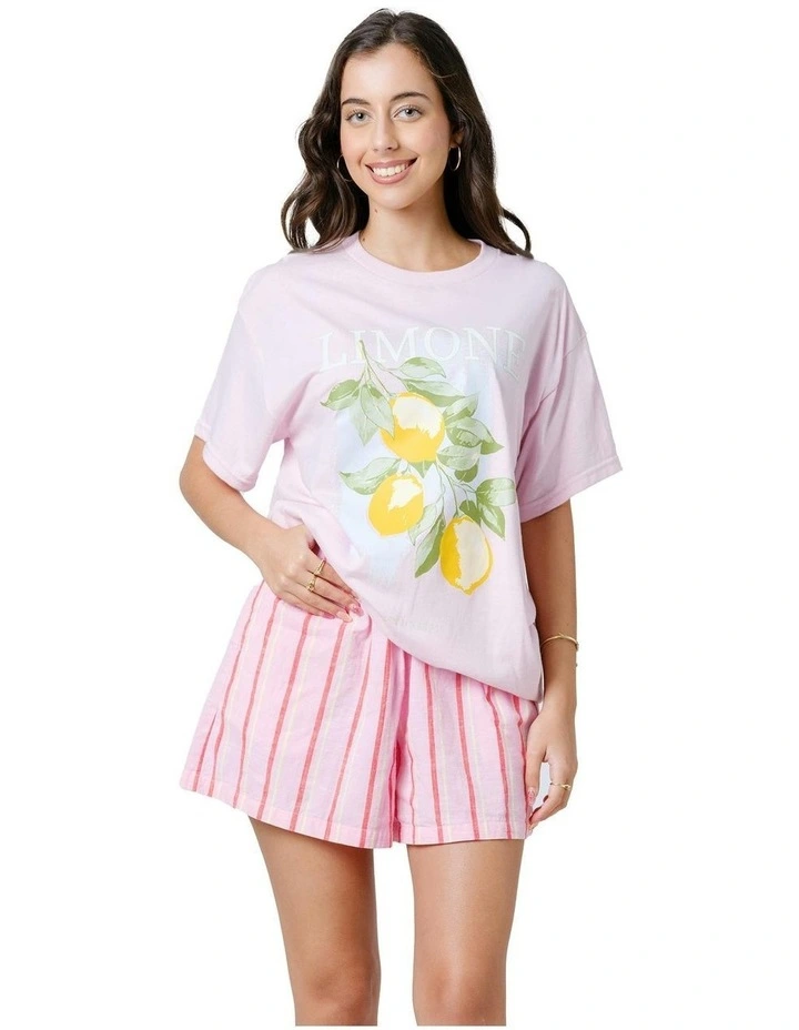 Limone Tee in Pink image 1