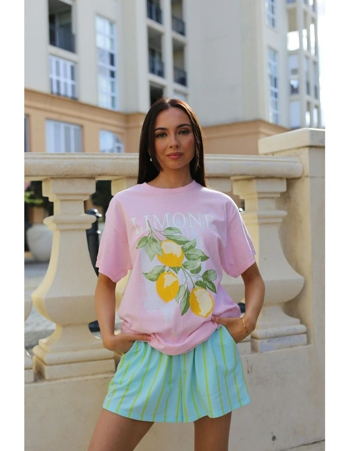 Limone Tee in Pink image 4